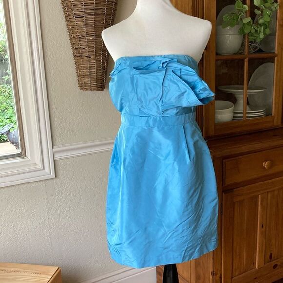New J Crew Special Occasion Strapless 100% Silk Lined Dress Women’s 12 - Picture 1 of 15